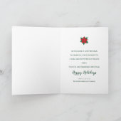 ハッピーホリデー，ビジネス，赤ポインセチアの上に白 シーズンカード (内部)