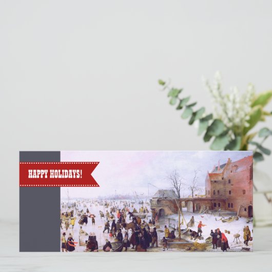 ハッピーホリデー。ファインアートのクリスマスグリーティングカード シーズンカード (スタンド正面)