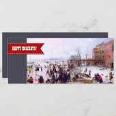 ハッピーホリデー。ファインアートのクリスマスグリーティングカード シーズンカード (正面/裏面)