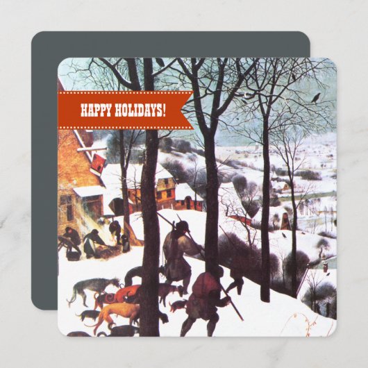 ハッピーホリデー。ファインアート シーズンカード (正面/裏面)