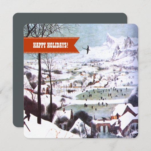 ハッピーホリデー。ファインアート シーズンカード (正面/裏面)