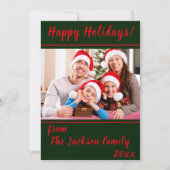 ハッピーホリデー ファミリーフォト フラット ホリデーカード (正面)