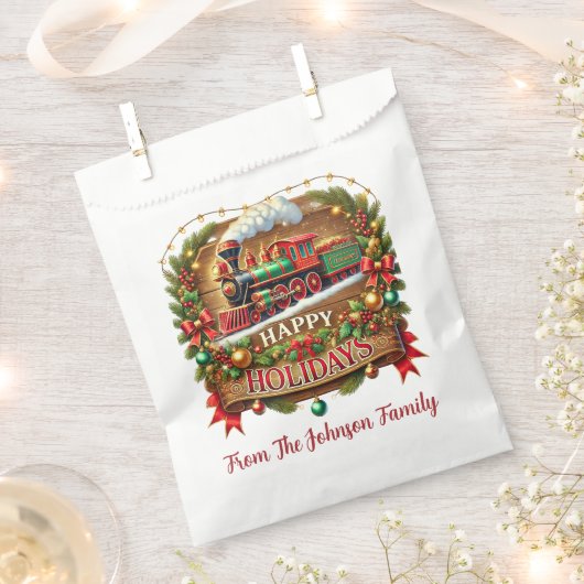 ハッピーホリデー フェイバーバッグ (クリップ留めされた状態)