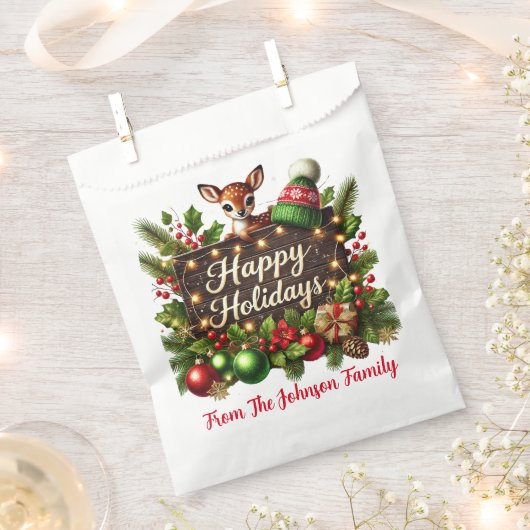 ハッピーホリデー フェイバーバッグ (クリップ留めされた状態)