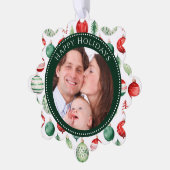 ハッピーホリデー　フェスティブファミリーフォト オーナメントカード (左)