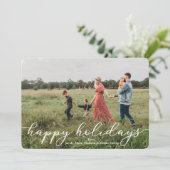 ハッピーホリデー フォトカード スクリプト付き 招待状 (スタンド正面)