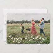 ハッピーホリデー フォトカード スクリプト付き 招待状 (正面)
