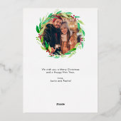 ハッピーホリデー フォトコラージュ オーダーメイド モダン 箔シーズンカード (裏面)