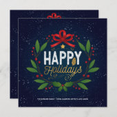 ハッピーホリデー フォトリース カード (正面/裏面)