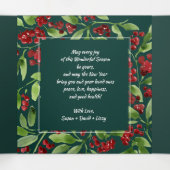 ハッピーホリデー。フォト数々のトリフォールドホリデーカード 三つ折り案内状 (内部中)