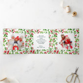 ハッピーホリデー。フォト数々のトリフォールドホリデーカード 三つ折り案内状 (内部)