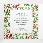 ハッピーホリデー。フォト数々のトリフォールドホリデーカード 三つ折り案内状 (内部中)