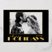 ハッピーホリデー フォト ゴールド 箔シーズンカード (正面)