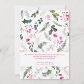 ハッピーホリデー ブライトピンクのグリーンアーチ 写真1枚 シーズンカード (裏面)