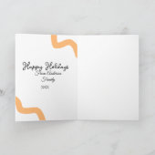 ハッピーホリデー ブラック オレンジ 名前 日付 年 スパイラル カード (内部)