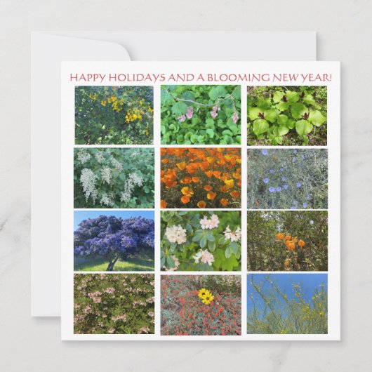 ハッピーホリデー＆ブルーミングニューイヤー！ ノートカード (正面)