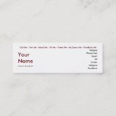 ハッピーホリデー – プロファイルカード スキニー名刺 (裏面)