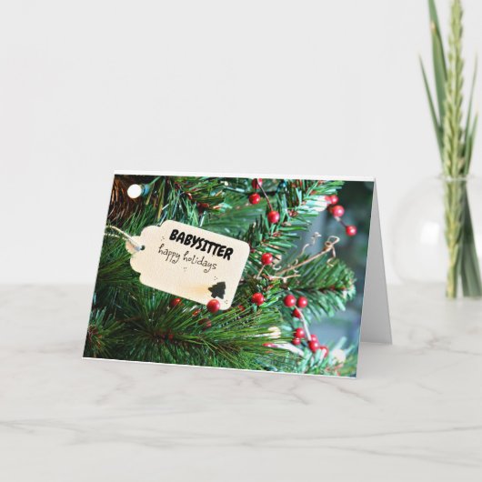 ハッピーホリデー**ベビーシッター**クリスマスカード シーズンカード (正面)