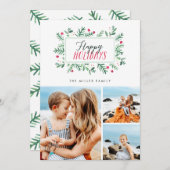 ハッピーホリデー ペイントボタニカル 3枚の写真 シーズンカード (正面/裏面)