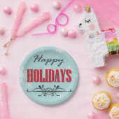 ハッピーホリデー ペーパープレート (パーティー)