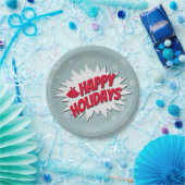 ハッピーホリデー ペーパープレート (パーティー)
