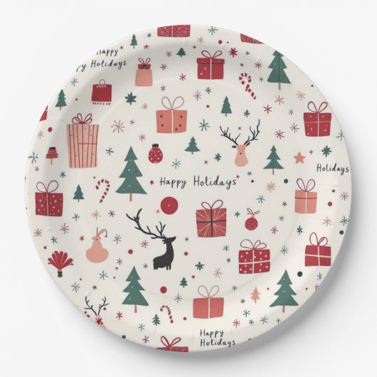 ハッピーホリデー ペーパープレート (正面)