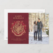 ハッピーホリデー |ホグワーツ™クレスト家族写真 シーズンポストカード (正面/裏面)