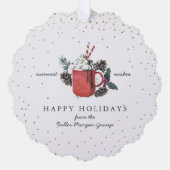 ハッピーホリデー |ホックラシックトチョコレートクリスマス オーナメントカード (正面)