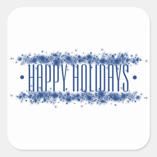 「ハッピーホリデー」ホリデーステッカー スクエアシール (正面)