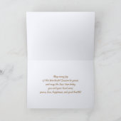 ハッピーホリデー。ホリー、ミストレ、ポインセチア シーズンカード (内部)