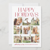 ハッピーホリデー ボウ フォト コラージュ シーズンカード (正面)
