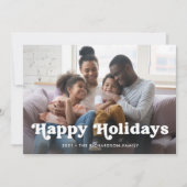 ハッピーホリデー |ボホシンプルフォトオーバーレイ シーズンカード (正面)