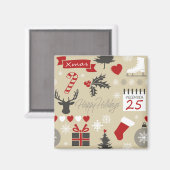 ハッピーホリデー マグネット (正面/裏面)