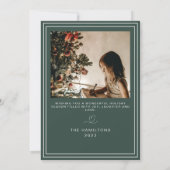 ハッピーホリデー ミニマリストクリスマスカード ゴールド 招待状 (裏面)