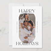ハッピーホリデー ミニマリスト モダン スクリプト フォト シーズンカード (正面)