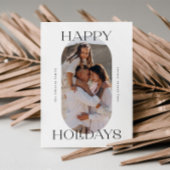 ハッピーホリデー ミニマリスト モダン スクリプト フォト シーズンカード