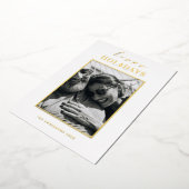 ハッピーホリデー | ミニマルエレガント金ゴールドクリスマス 箔シーズンカード (回転した状態)