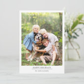 ハッピーホリデー |ミニマルモダンリスト写真 シーズンカード (スタンド正面)