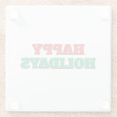 ハッピーホリデー メリークリスマス ホリデーシーズン ガラスコースター (裏面)