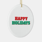 ハッピーホリデー メリークリスマス ホリデーシーズン セラミックオーナメント (右)