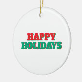ハッピーホリデー メリークリスマス ホリデーシーズン セラミックオーナメント (左)