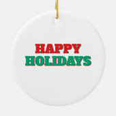 ハッピーホリデー メリークリスマス ホリデーシーズン セラミックオーナメント (裏面)
