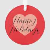 ハッピーホリデー メリークリスマス ホリデーシーズン ハート オーナメント (裏面)