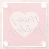 ハッピーホリデー メリークリスマス ホリデーシーズン ハート ガラスコースター (裏面)