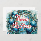 ハッピーホリデー |メリークリスマス ポストカード (正面/裏面)