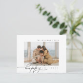 ハッピーホリデー、メリークリスマス、家族の写真 ポストカード (スタンド正面)