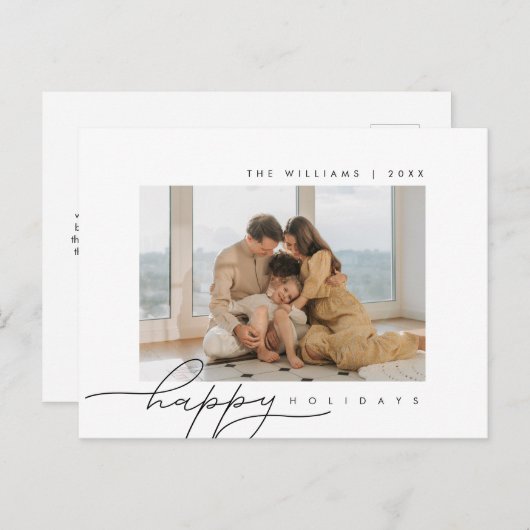 ハッピーホリデー、メリークリスマス、家族の写真 ポストカード (正面/裏面)