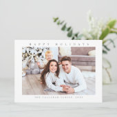 ハッピーホリデー モダン ミニマル フォト シーズンカード (スタンド正面)