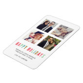 ハッピーホリデー |モダン & Bright 4フォトマグネット マグネット (左側)