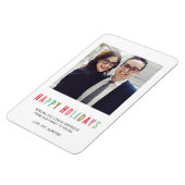ハッピーホリデー |モダン & Bright Photo Magnet マグネット (左側)